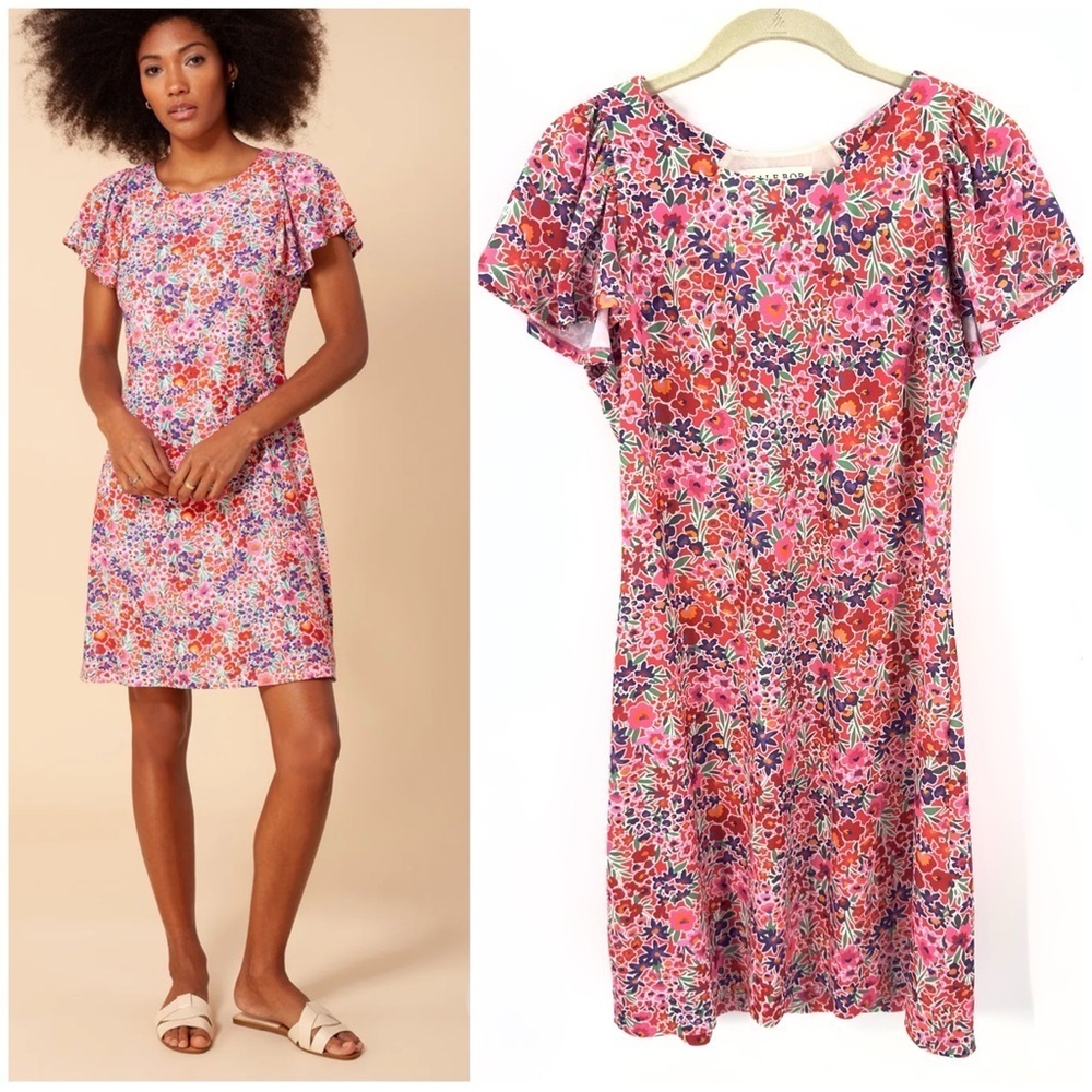 Hale Bob Larissa Jersey Dress Womens Small Floral Stretch Coquette Fairy Whimsy